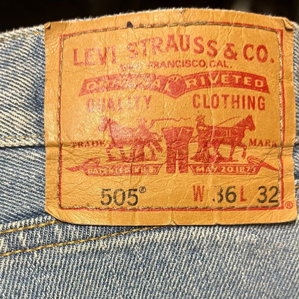 VTG Y2K Levi Strauss 505 Loose Straight Fit Jeans Mens 36x32 LW Skater Grunge - Picture 5 of 10
